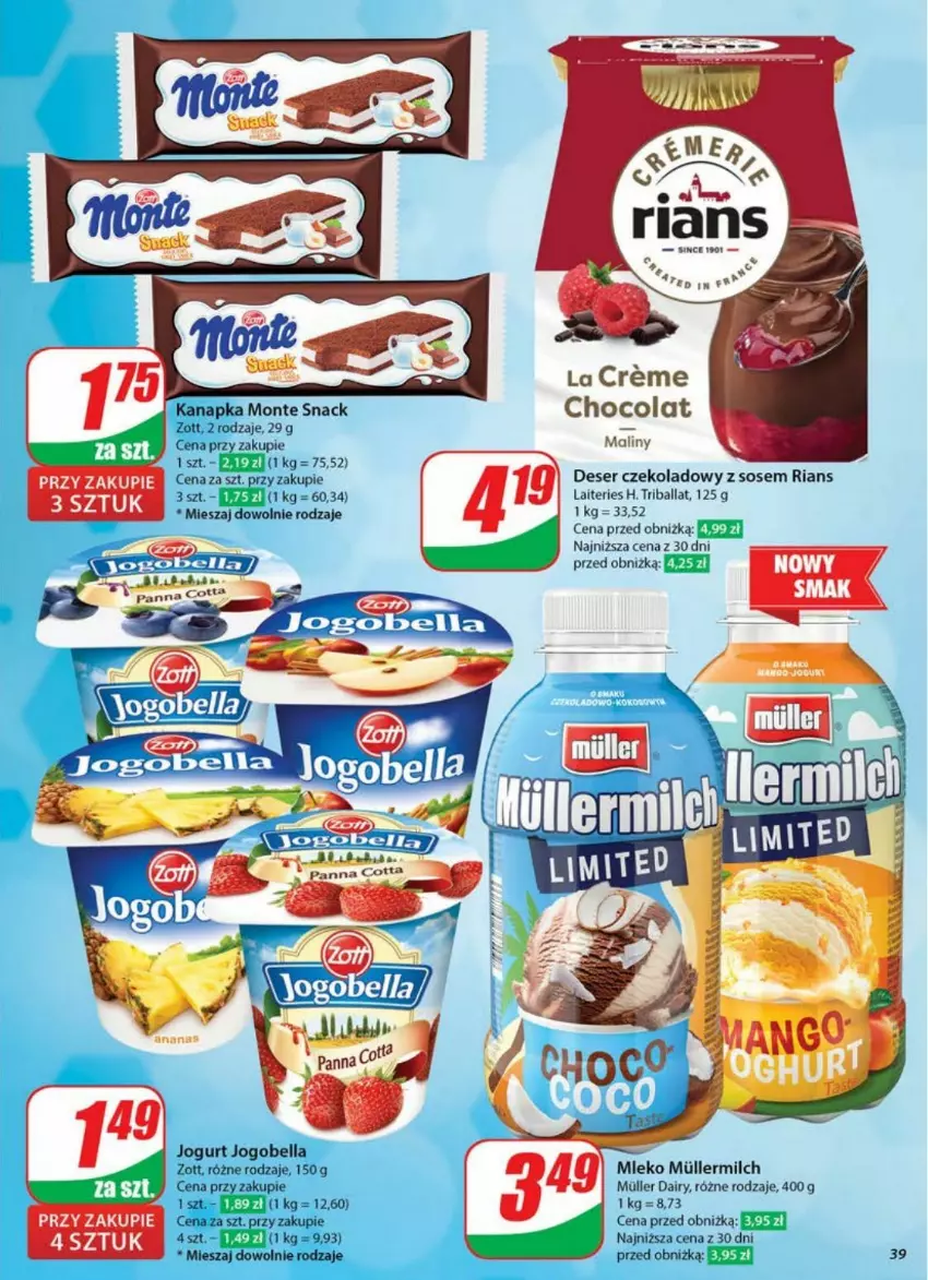Gazetka promocyjna Dino - ważna 23.04 do 29.04.2025 - strona 33 - produkty: Bell, Bella, Deser, Jogobella, Jogurt, Maliny, Mleko, Monte, Ser, Sos, Zott