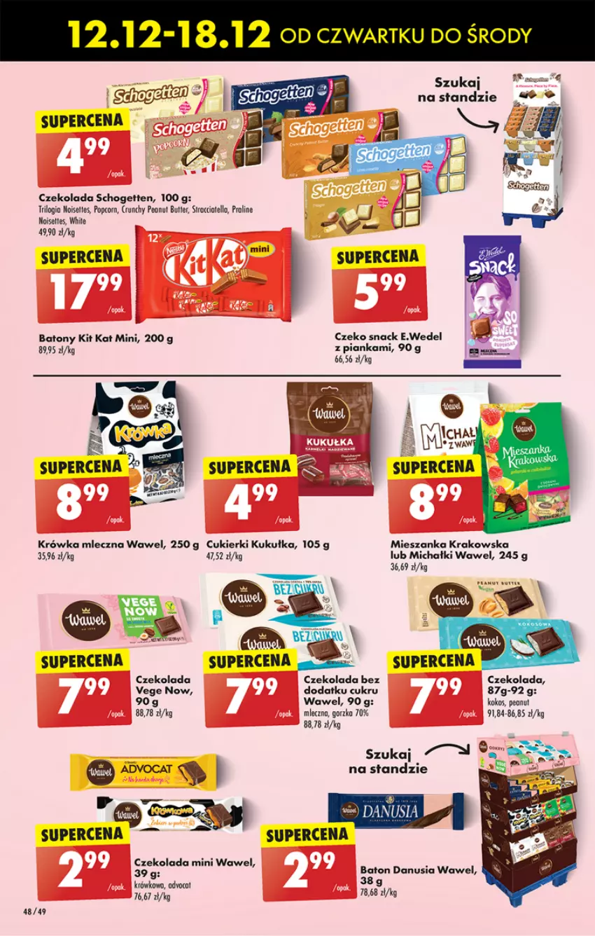 Gazetka promocyjna Biedronka - Od Czwartku - ważna 12.12 do 18.12.2024 - strona 52 - produkty: Baton, Cukier, Cukierki, Czekolada, Kit Kat, Kokos, Popcorn, Wawel