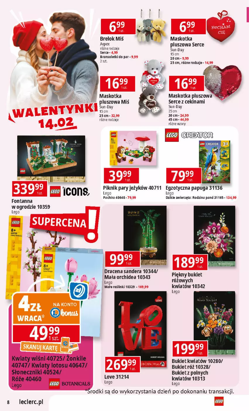 Gazetka promocyjna E Leclerc - ważna 11.02 do 22.02.2025 - strona 8 - produkty: Bukiet, LEGO, Maskotka pluszowa, Ser, Tran