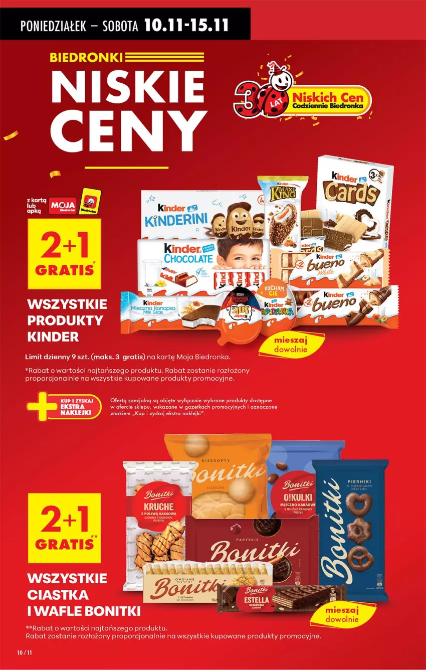 Gazetka promocyjna Biedronka - Od Poniedziałku - ważna 10.11 do 15.11.2025 - strona 10 - produkty: Bonitki, Ciastka, Gra, Kinder, Klej, Por, Wafle