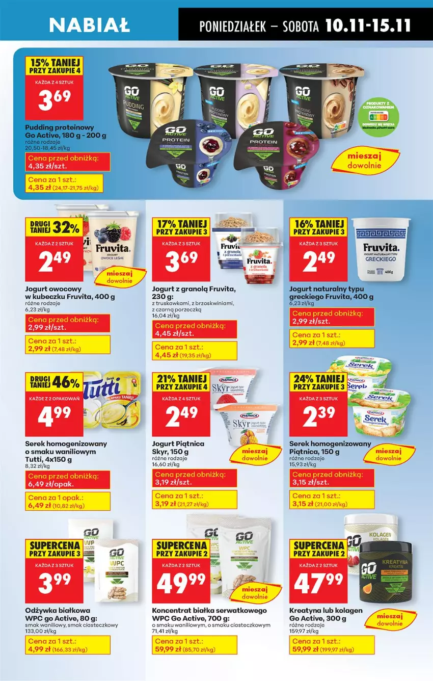 Gazetka promocyjna Biedronka - Od Poniedziałku - ważna 10.11 do 15.11.2025 - strona 39 - produkty: Gra, Jogurt, Jogurt naturalny, Jogurt owocowy, Kolagen, Owoce, Piątnica, Por, Pudding, Ser, Serek, Serek homogenizowany