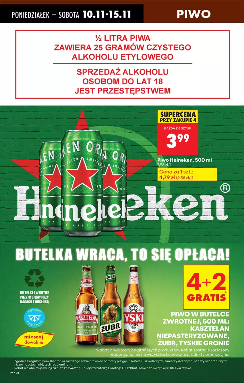 Gazetka promocyjna Biedronka - Od Poniedziałku - ważna 10.11 do 15.11.2025 - strona 66 - produkty: Gra, Heineken, Piwa, Piwo, Por, Tyskie
