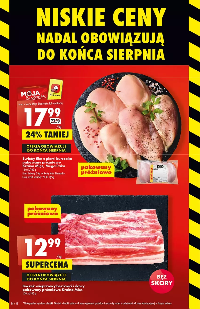 Gazetka promocyjna Biedronka - od Poniedziałku - ważna 07.08 do 12.08.2023 - strona 24 - produkty: Boczek, Boczek wieprzowy, Filet z piersi kurczaka, Kurczak, Sok