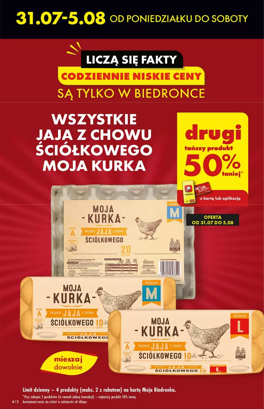 Gazetka promocyjna Biedronka - od Poniedziałku - ważna 07.08 do 12.08.2023 - strona 4 - produkty: Jaja, Rama, Tran