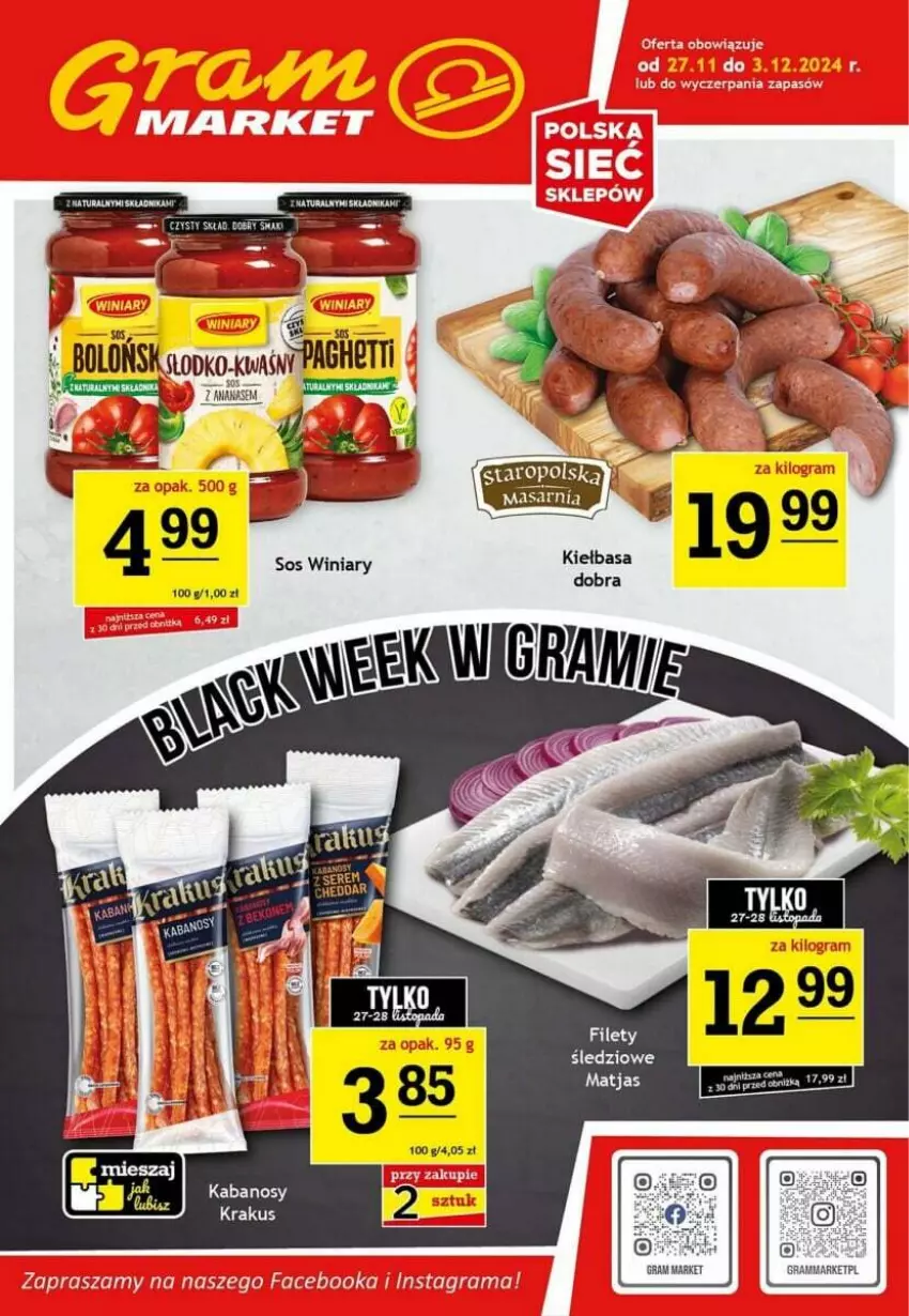 Gazetka promocyjna Gram market - ważna 27.11 do 03.12.2024 - strona 1 - produkty: Fa, Gra, Krakus, LG