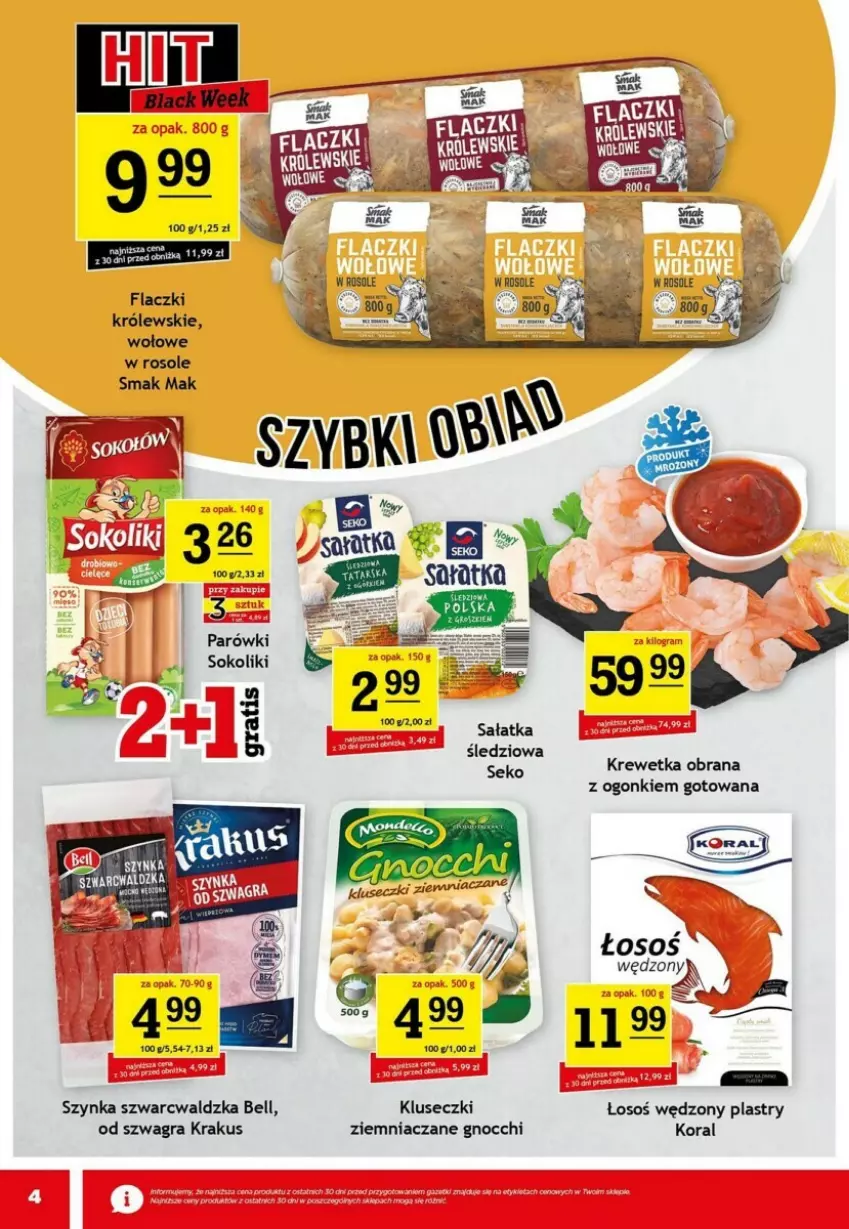 Gazetka promocyjna Gram market - ważna 27.11 do 03.12.2024 - strona 11 - produkty: Bell, Gnocchi, Gra, Krakus, Królewski, Parówki, Parówki sokoliki, Sałat, Sałatka, SEKO, Sok, Szynka