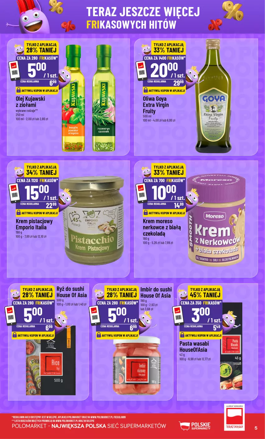 Gazetka promocyjna PoloMarket - Katalog Frikasy - ważna 23.09 do 29.09.2026 - strona 5 - produkty: Czosnek, Fa, Gin, Imbir, Krem pistacjowy, Kujawski, Laur, Olej, Oliwa, Pasta wasabi, Por, Ryż, Ryż do sushi, Sushi, Wasa