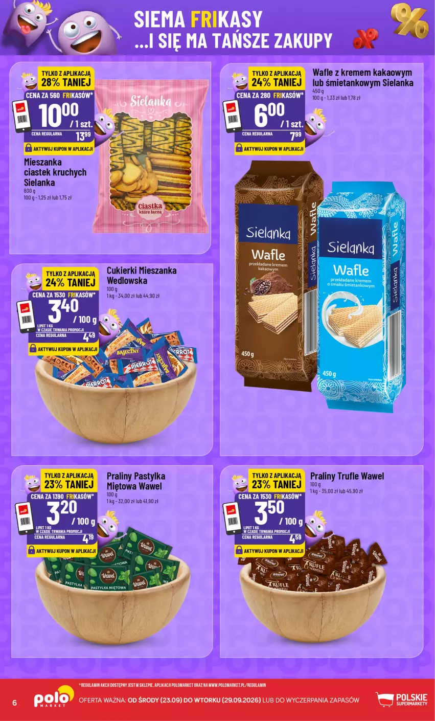 Gazetka promocyjna PoloMarket - Katalog Frikasy - ważna 23.09 do 29.09.2026 - strona 6 - produkty: Cukier, Cukierki, Kakao, Praliny, Stek, Wafle, Wawel