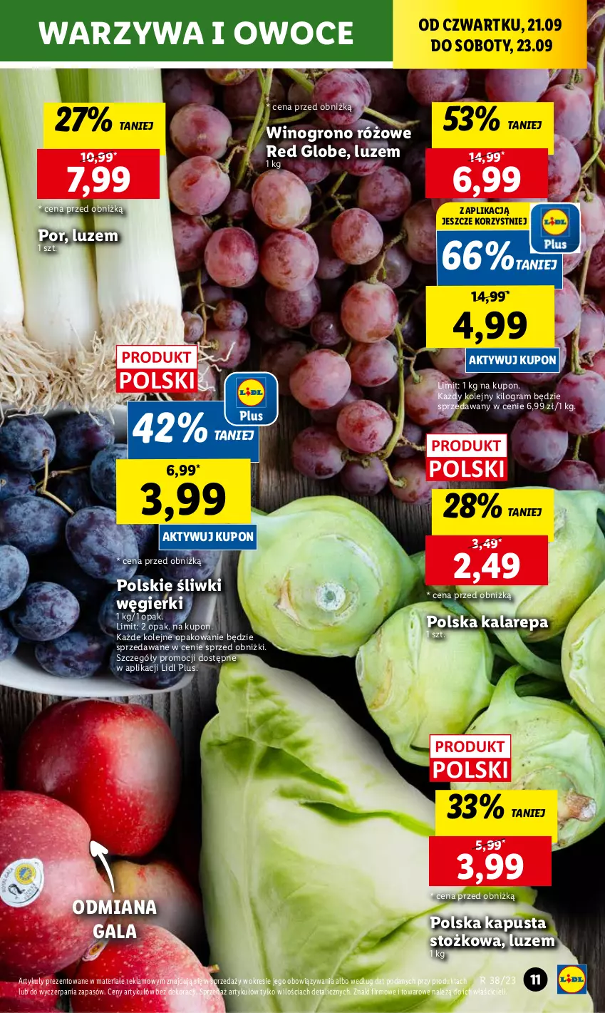 Gazetka promocyjna Lidl - GAZETKA - ważna 21.09 do 23.09.2023 - strona 21 - produkty: Gala, Gra, Olej, Owoce, Por, Warzywa, Warzywa i owoce, Wino