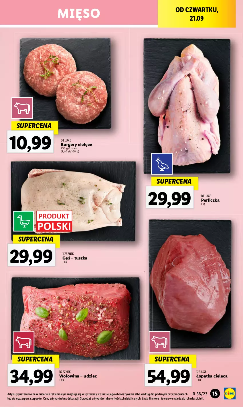Gazetka promocyjna Lidl - GAZETKA - ważna 21.09 do 23.09.2023 - strona 25 - produkty: Burger, Mięso, Perliczka, Tusz, Wołowina