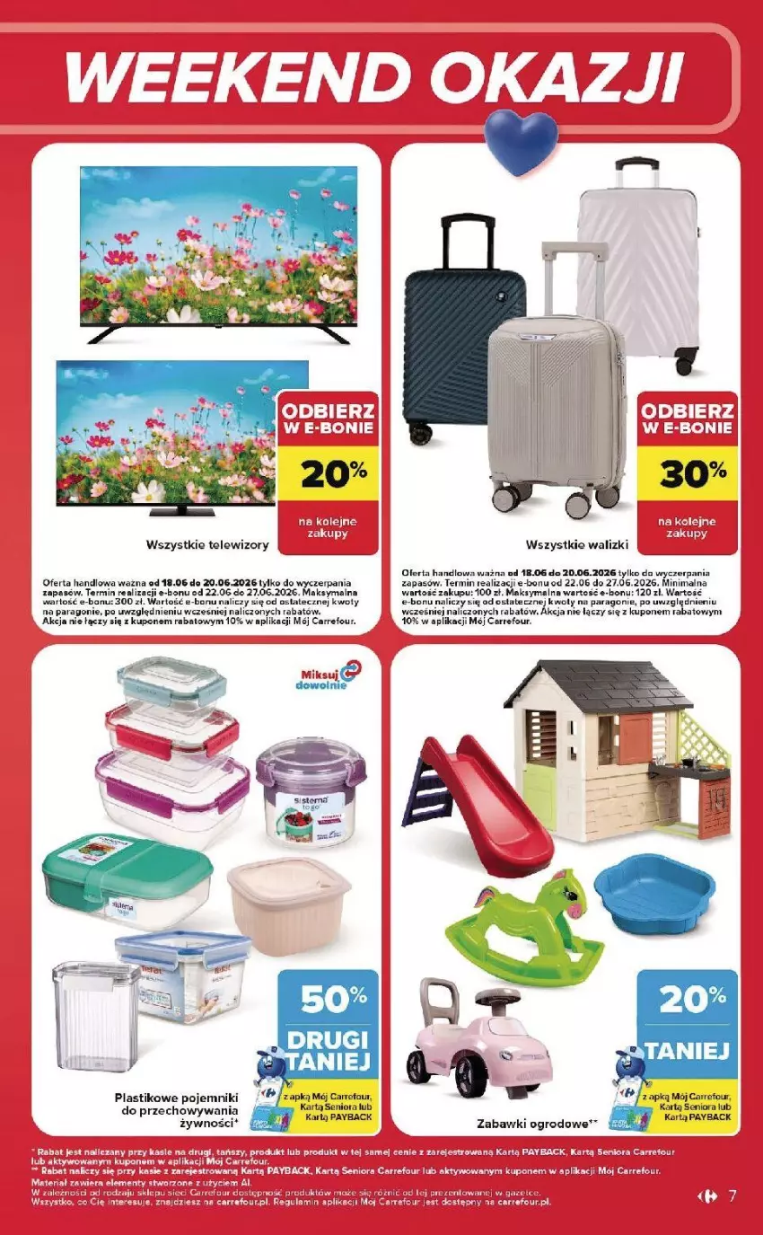 Gazetka promocyjna Carrefour - Gazetka Carrefour, Market w SUMIE od czwartku WEEKEND OKAZJI - ważna 18.06 do 20.06.2026 - strona 7 - produkty: LEGO, Pojemnik, Telewizor, Telewizory