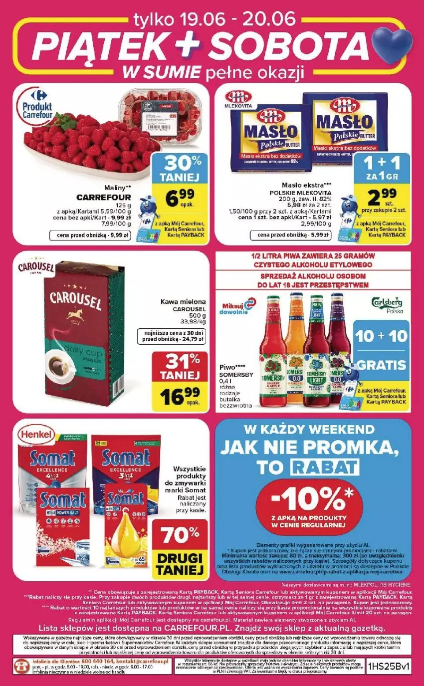 Gazetka promocyjna Carrefour - Gazetka Carrefour, Market w SUMIE od czwartku WEEKEND OKAZJI - ważna 18.06 do 20.06.2026 - strona 8 - produkty: Anew, Fa, Gra, Kawa, Kawa mielona, Masło, Mleko, Mlekovita, Piwa, Piwo, Sos, Taca, Zmywarki