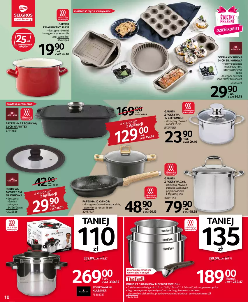 Gazetka promocyjna Selgros - Oferta przemysłowa - ważna 03.03 do 16.03.2022 - strona 10 - produkty: Fa, Garnek, Garnek z pokrywą, Gra, Keksówka, Miarka, Patelnia, Piec, Piekarnik, Pokrywa, Rondel, Ser, Stół, Szybkowar