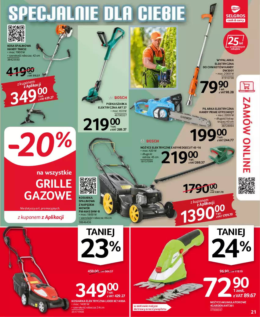 Gazetka promocyjna Selgros - Oferta przemysłowa - ważna 03.03 do 16.03.2022 - strona 21 - produkty: Akumulator, Grill, Kasza, Kosiarka, Kosiarka spalinowa z napędem, Noż, Nożyce