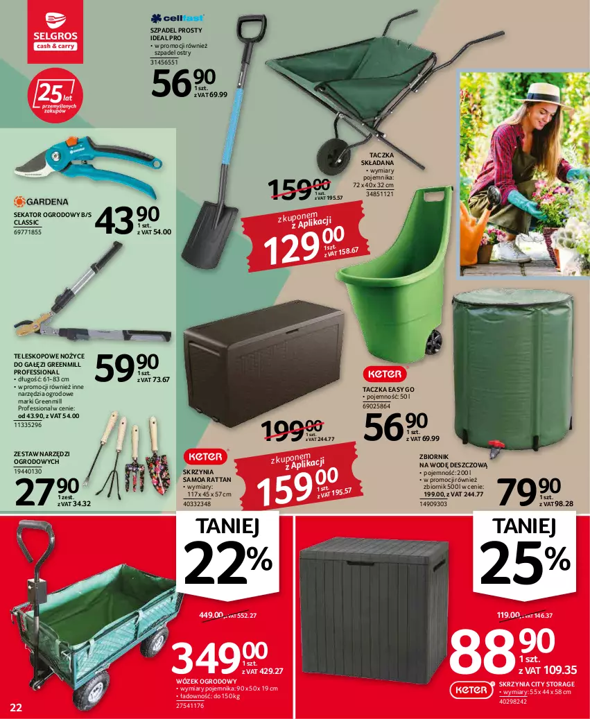 Gazetka promocyjna Selgros - Oferta przemysłowa - ważna 03.03 do 16.03.2022 - strona 22 - produkty: Noż, Nożyce, Pojemnik, Sekator, Teleskop, Wózek, Zestaw narzędzi