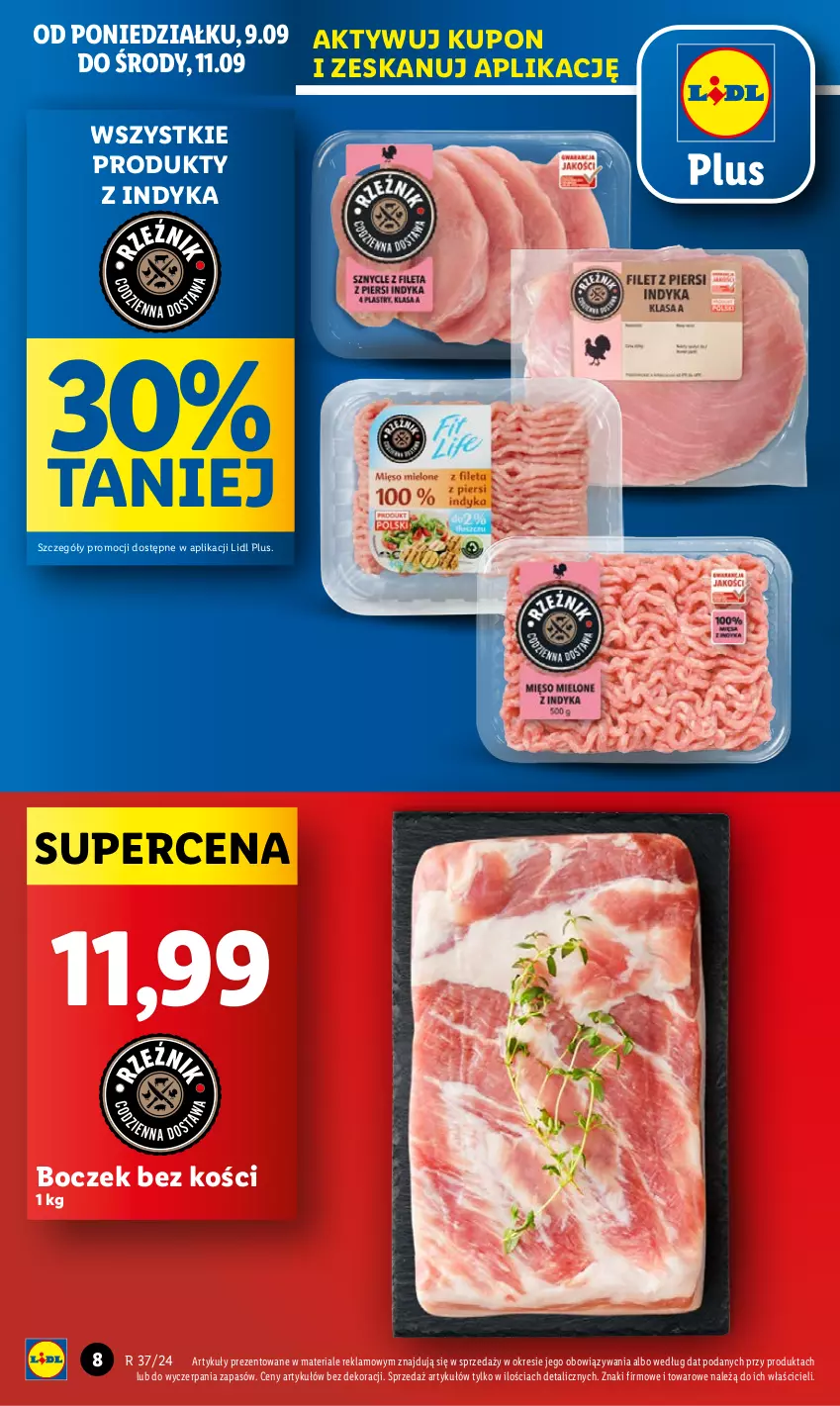 Gazetka promocyjna Lidl - GAZETKA - ważna 09.09 do 11.09.2024 - strona 10 - produkty: Boczek, Boczek bez kości