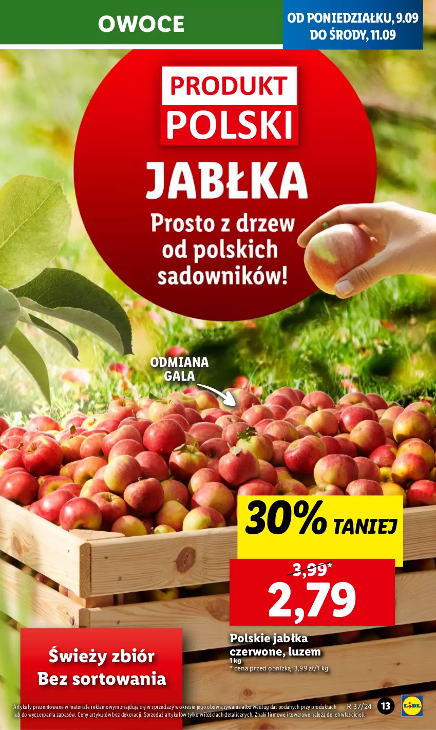 Gazetka promocyjna Lidl - GAZETKA - ważna 09.09 do 11.09.2024 - strona 15 - produkty: Gala, Jabłka, Owoce