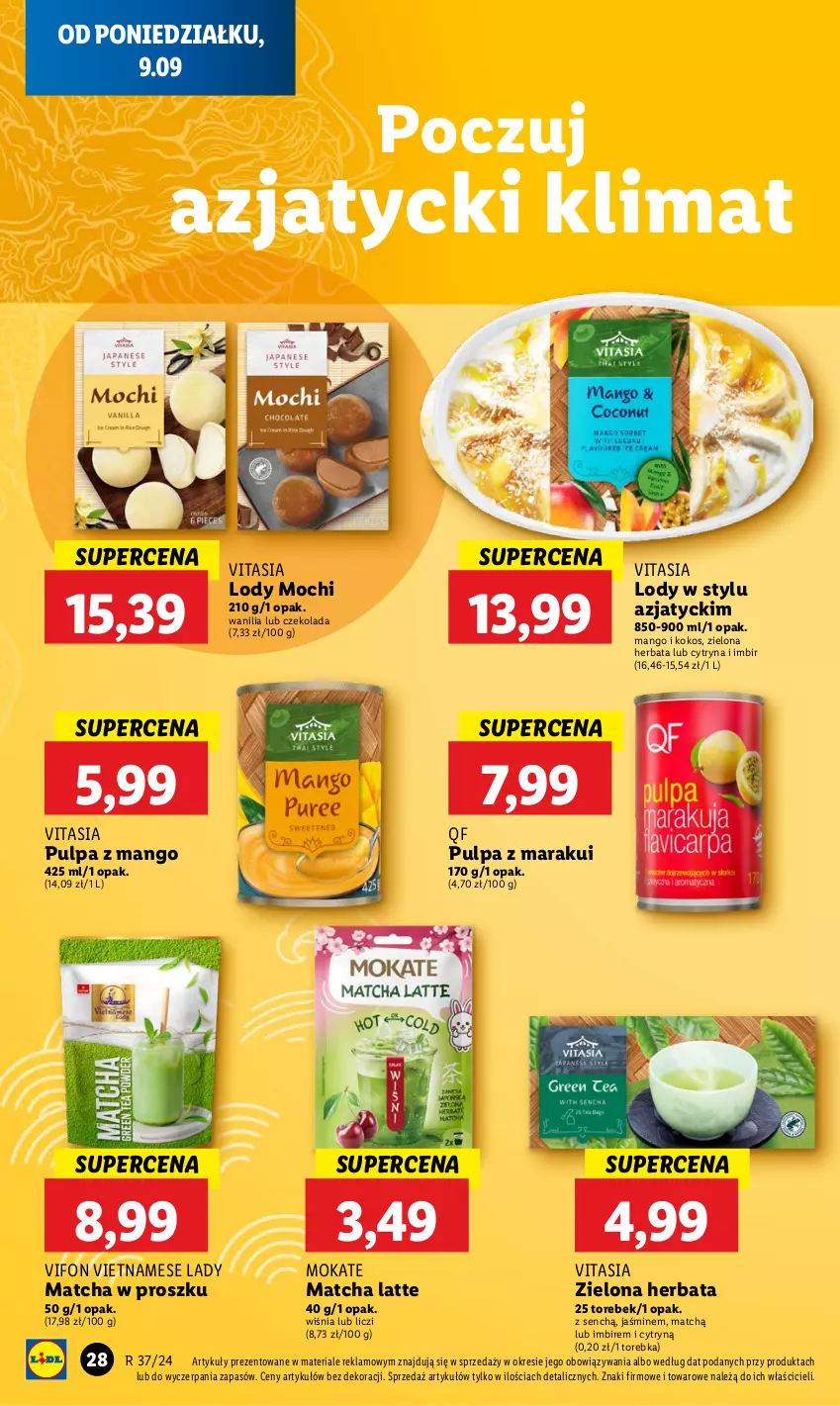 Gazetka promocyjna Lidl - GAZETKA - ważna 09.09 do 11.09.2024 - strona 30 - produkty: Czekolada, Herbata, Imbir, Kokos, Liczi, Lody, Mango, Torebka