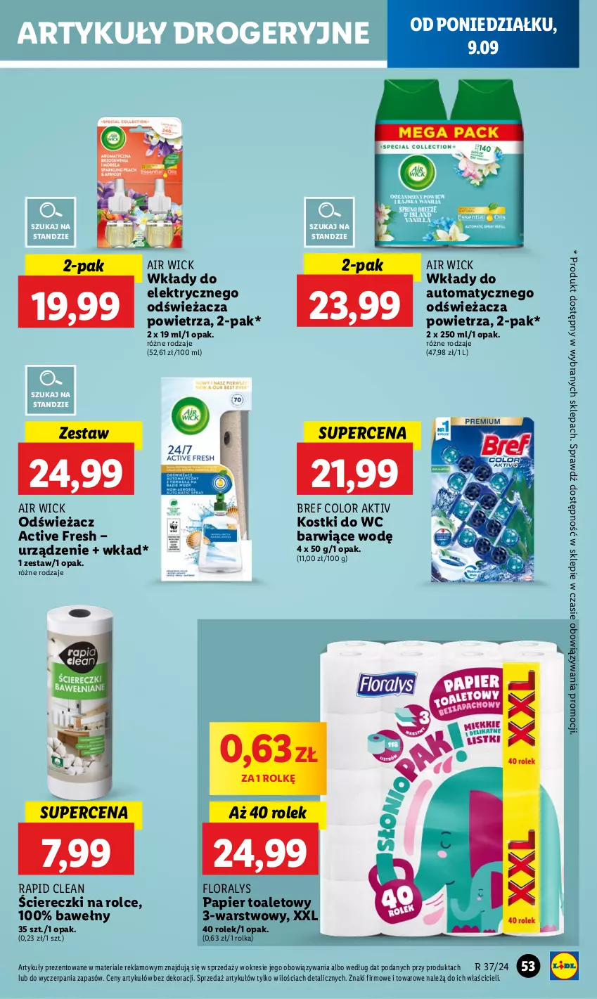 Gazetka promocyjna Lidl - GAZETKA - ważna 09.09 do 11.09.2024 - strona 57 - produkty: Air Wick, Bref, Flora, Papier, Papier toaletowy