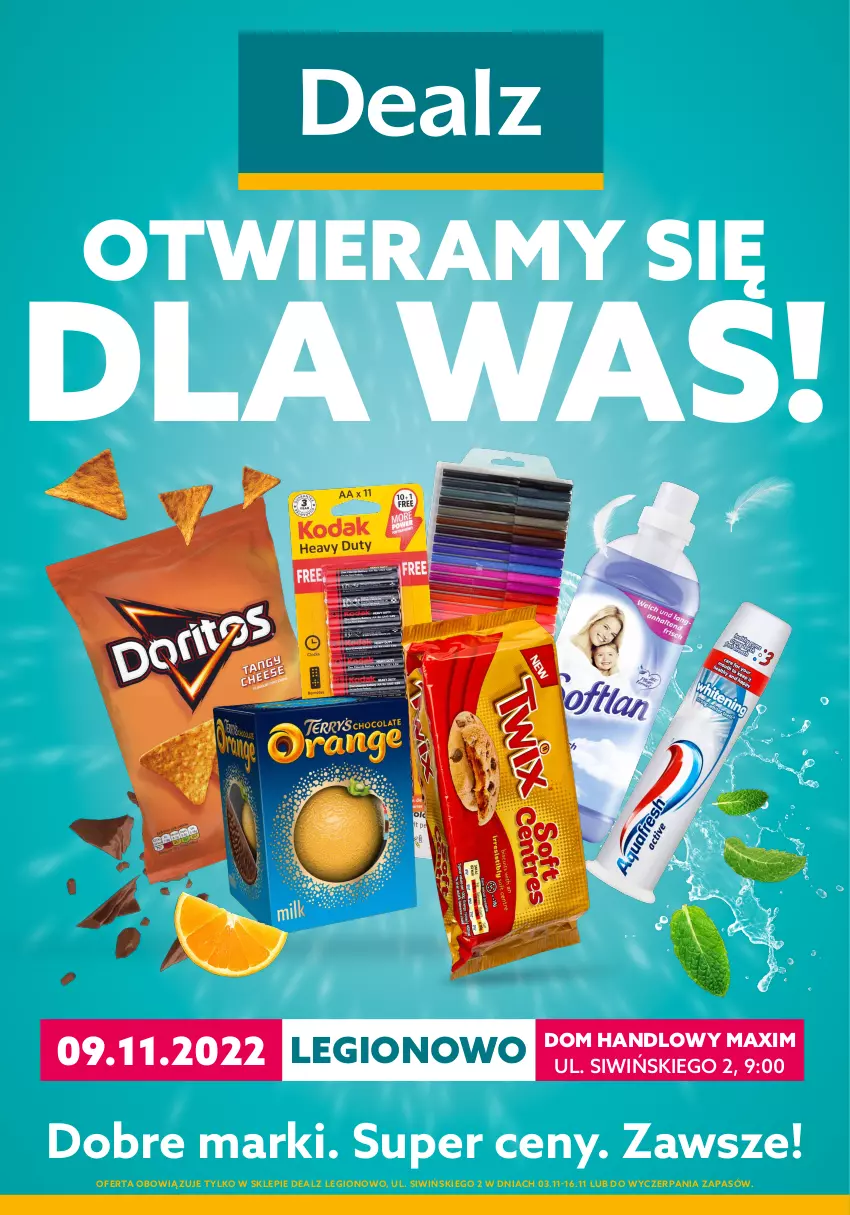 Gazetka promocyjna Dealz - WIELKIE OTWARCIE 09.11.2022 🥳Centrum Handlowe Maxim, Legionowo - ważna 03.11 do 16.11.2022 - strona 1