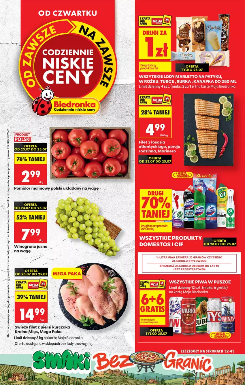 Gazetka promocyjna Biedronka - Od Czwartku - ważna 23.07 do 29.07.2026 - strona 1 - produkty: Filet z piersi kurczaka, Kret, Kurczak, LG, Wino