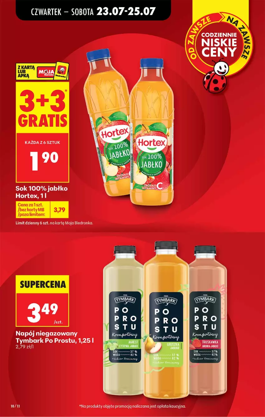 Gazetka promocyjna Biedronka - Od Czwartku - ważna 23.07 do 29.07.2026 - strona 10 - produkty: Hortex, Napój, Napój niegazowany, Sok, Tymbark