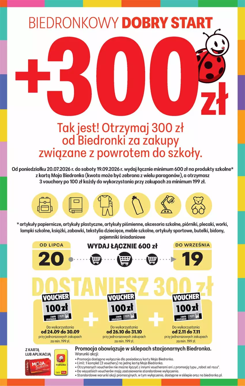 Gazetka promocyjna Biedronka - Od Czwartku - ważna 23.07 do 29.07.2026 - strona 19 - produkty: Danio, Dzieci, Meble, Papier, Piórnik, Plecak, Pojemnik, Por, Sport