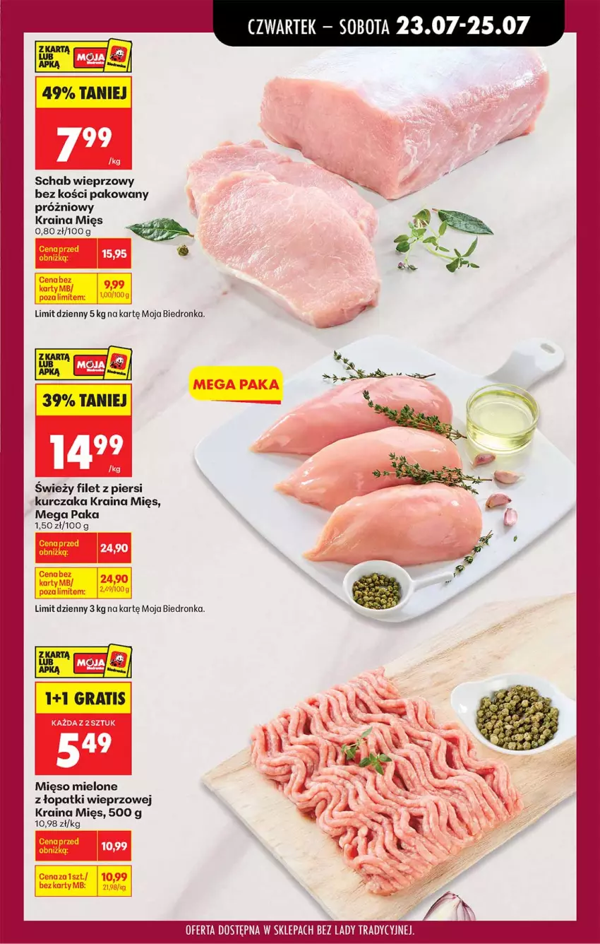 Gazetka promocyjna Biedronka - Od Czwartku - ważna 23.07 do 29.07.2026 - strona 27 - produkty: Filet z piersi kurczaka, Gra, Kurczak, Mięso, Mięso mielone, Mięso mielone z łopatki wieprzowej, Schab wieprzowy