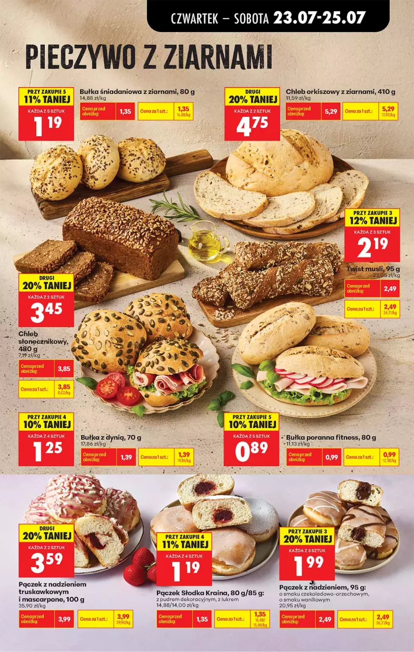 Gazetka promocyjna Biedronka - Od Czwartku - ważna 23.07 do 29.07.2026 - strona 33 - produkty: Bułka, Chleb, Danio, Dynią, Mascarpone, Mus, Pączek, Piec, Pieczywo, Por