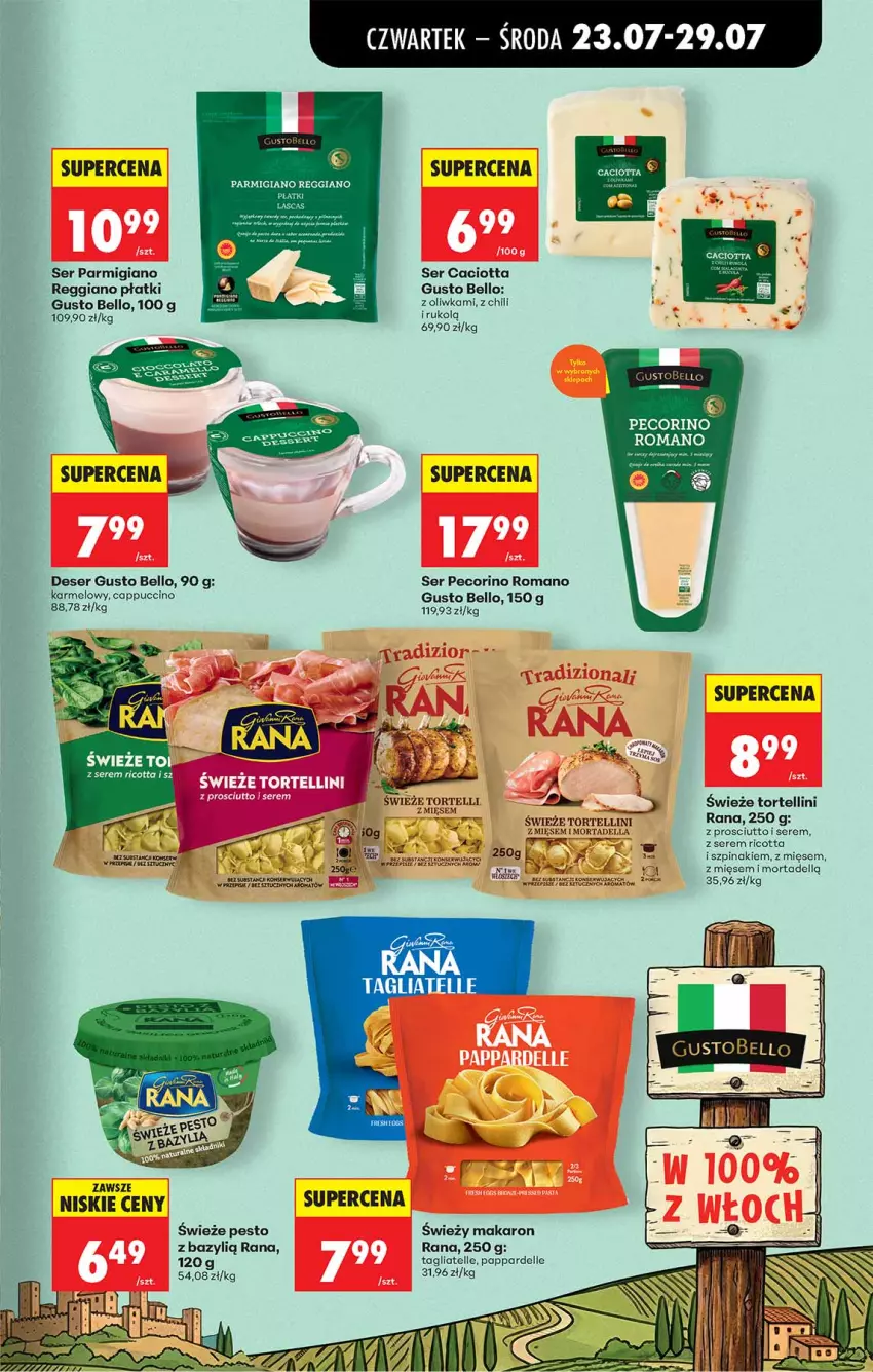 Gazetka promocyjna Biedronka - Od Czwartku - ważna 23.07 do 29.07.2026 - strona 35 - produkty: Bazyl, Bell, Caciotta, Cappuccino, Dell, Deser, Makaron, Mortadella, Pecorino, Pesto, Prosciutto, Ricotta, Ser, Szpinak, Tagliatelle
