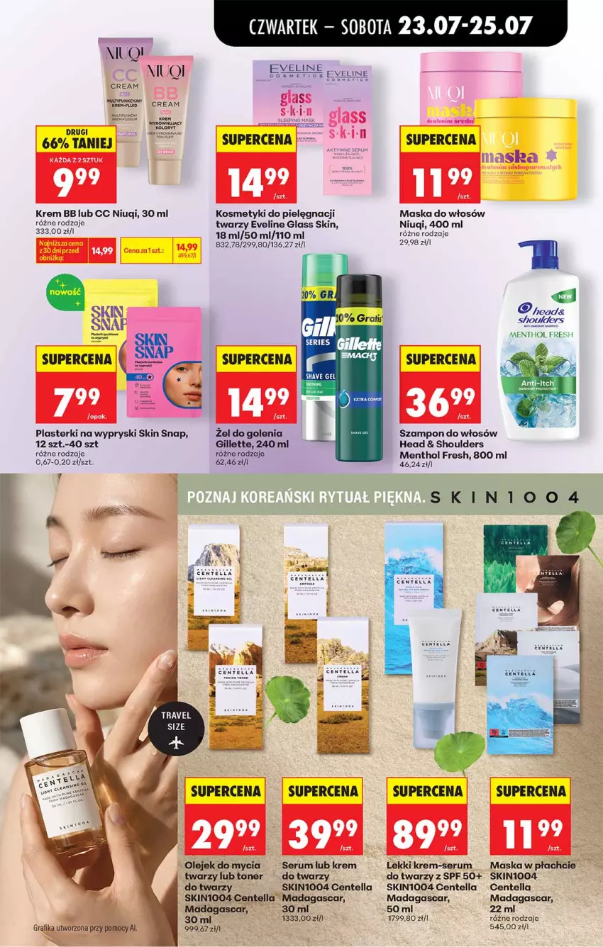 Gazetka promocyjna Biedronka - Od Czwartku - ważna 23.07 do 29.07.2026 - strona 57 - produkty: Eveline, Fa, Gillette, Kosmetyki do pielęgnacji, Krem bb, Maska, Maska do włosów, Niuqi, Olej, Plasterki, Por, Rum, Rura, Ser, Serum, Sofa, Szampon