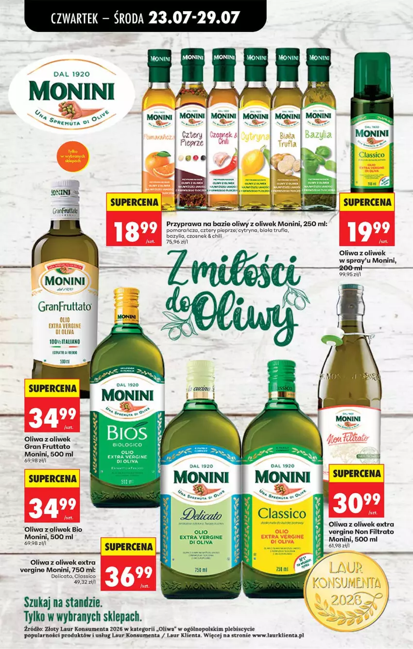 Gazetka promocyjna Biedronka - Od Czwartku - ważna 23.07 do 29.07.2026 - strona 77 - produkty: Bazyl, Bazylia, Czosnek, Gin, Gra, Laur, Monini, Oliwa, Oliwa z oliwek, Pieprz