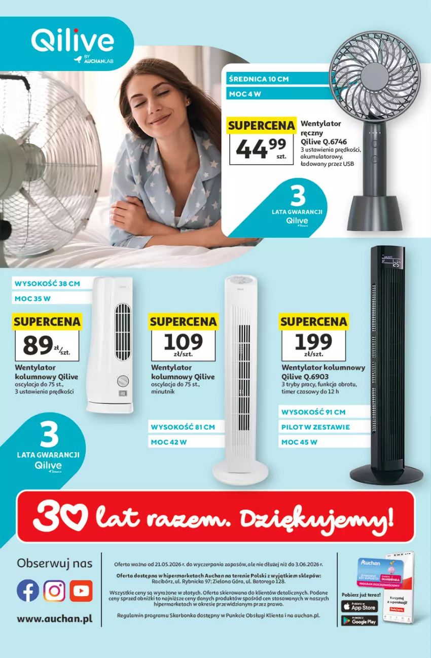 Gazetka promocyjna Auchan - Wentylatory Hipermarket - ważna 21.05 do 03.06.2026 - strona 4 - produkty: Akumulator, Gra, Ser, Sok, Tera