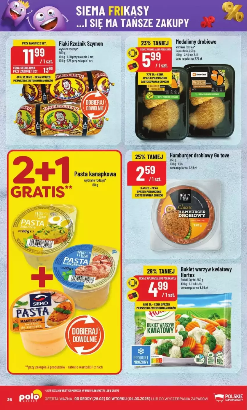 Gazetka promocyjna PoloMarket - ważna 26.02 do 04.03.2025 - strona 30 - produkty: Bukiet, Bukiet warzyw, Burger, Flaki, Hamburger, Hortex, Kask, Lion