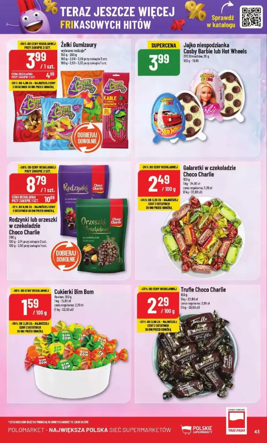 Gazetka promocyjna PoloMarket - ważna 26.02 do 04.03.2025 - strona 38 - produkty: Barbie, Cukier, Cukierki, Gala, Galaretki, Hot Wheels, Orzeszki, Rodzynki, Tera