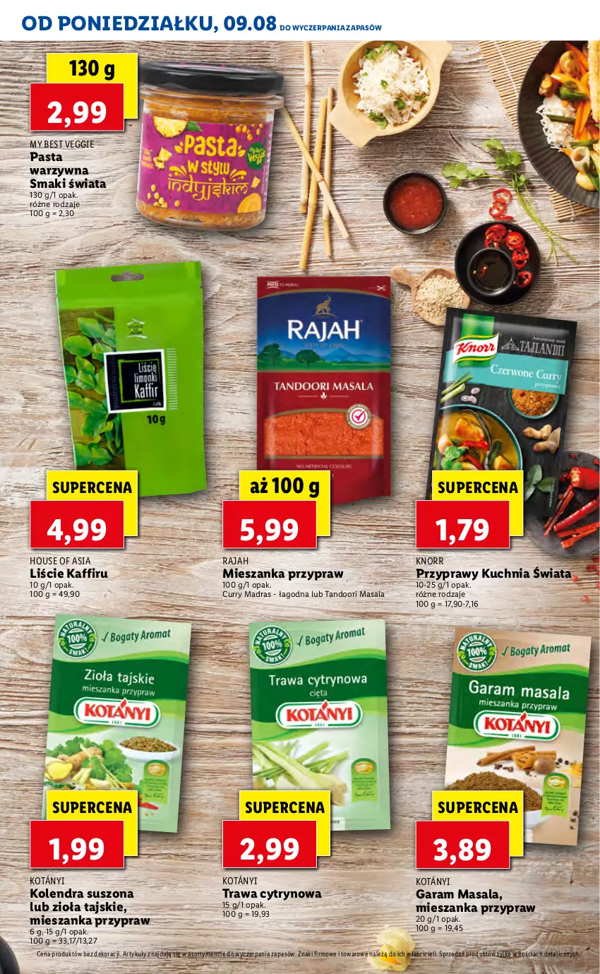 Gazetka promocyjna Lidl - KATALOG Z OFERTĄ VITASIA OD 09.08 - ważna 09.08 do 13.08.2021 - strona 11 - produkty: House of Asia, Knorr, Kolendra, Kotányi, Kuchnia, Pasta warzywna, Przyprawy