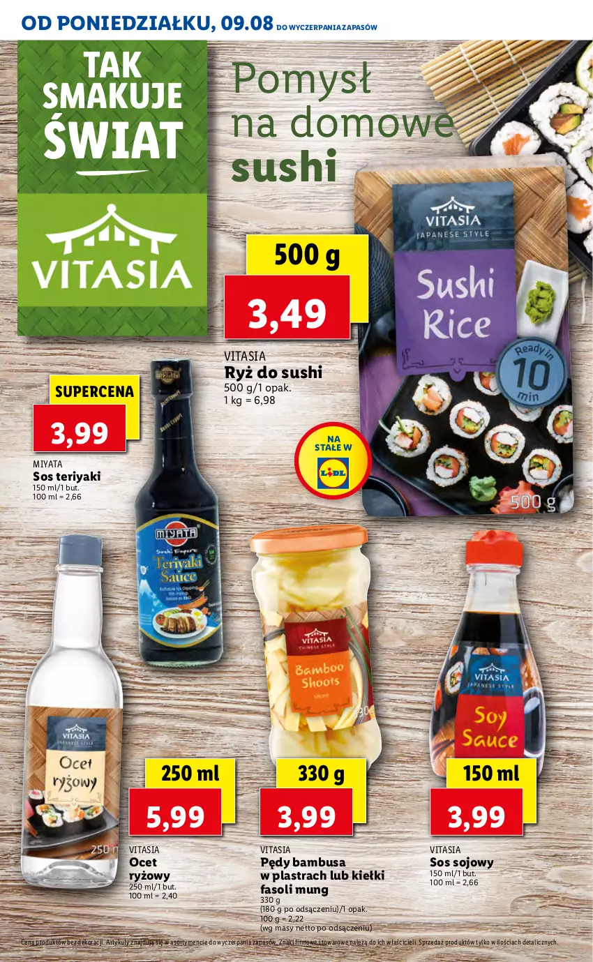 Gazetka promocyjna Lidl - KATALOG Z OFERTĄ VITASIA OD 09.08 - ważna 09.08 do 13.08.2021 - strona 16 - produkty: Fa, Fasoli mung, Kiełki, Ocet, Ocet ryżowy, Pędy bambusa, Ryż, Ryż do sushi, Sos, Sos sojowy, Sushi