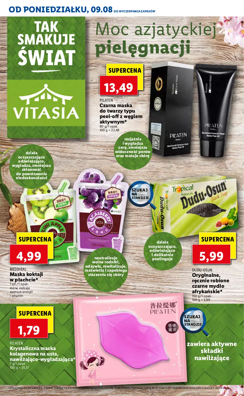 Gazetka promocyjna Lidl - KATALOG Z OFERTĄ VITASIA OD 09.08 - ważna 09.08 do 13.08.2021 - strona 26 - produkty: Gin, Kolagen, Maska, Maska do twarzy, Mydło, Peeling, Por