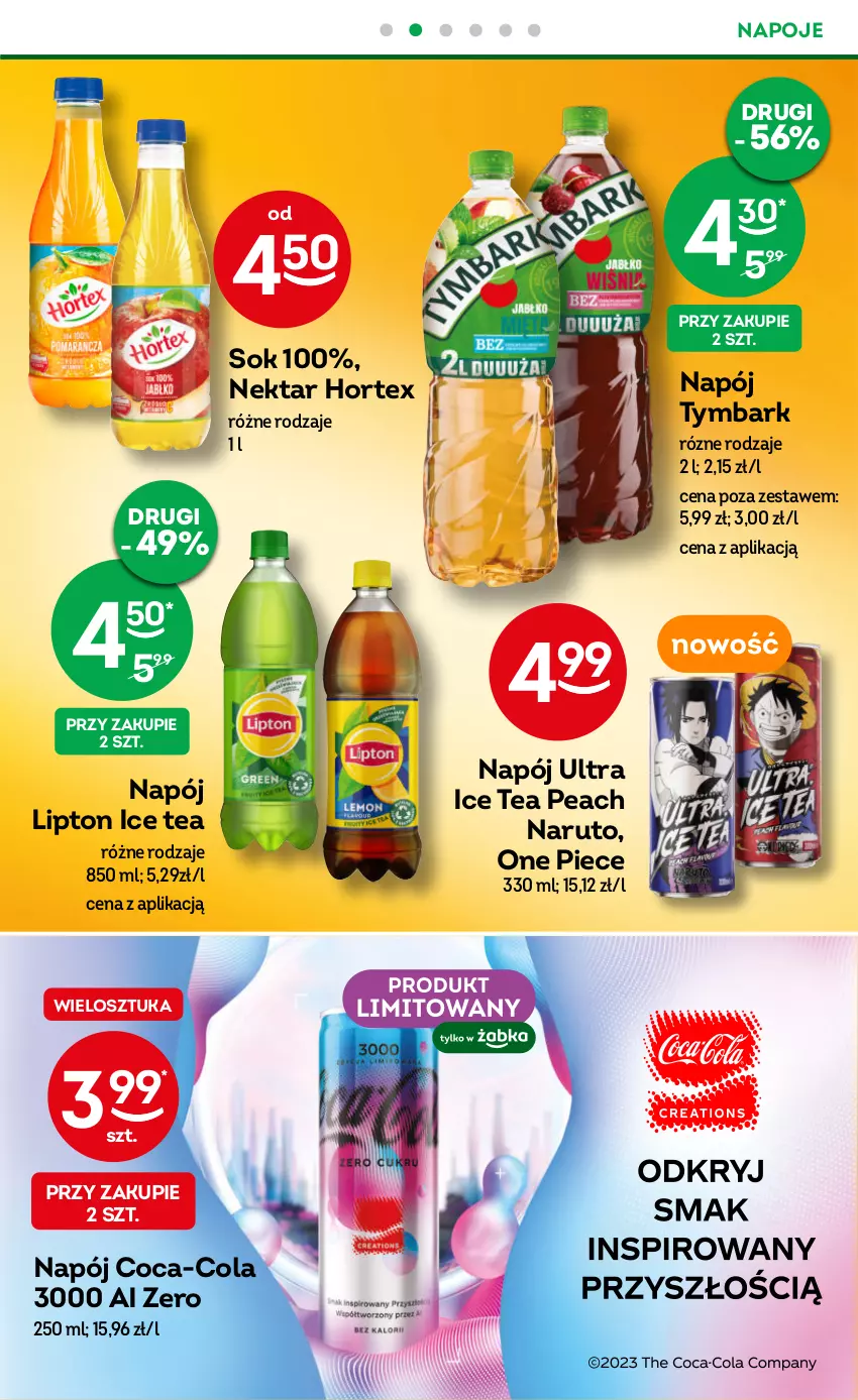 Gazetka promocyjna Żabka - ważna 13.09 do 26.09.2023 - strona 23 - produkty: Burger, Coca-Cola, Herbata, Hortex, Ice tea, Kawa, Lipton, Napój, Napoje, Nektar, Piec, Sok, Tymbark