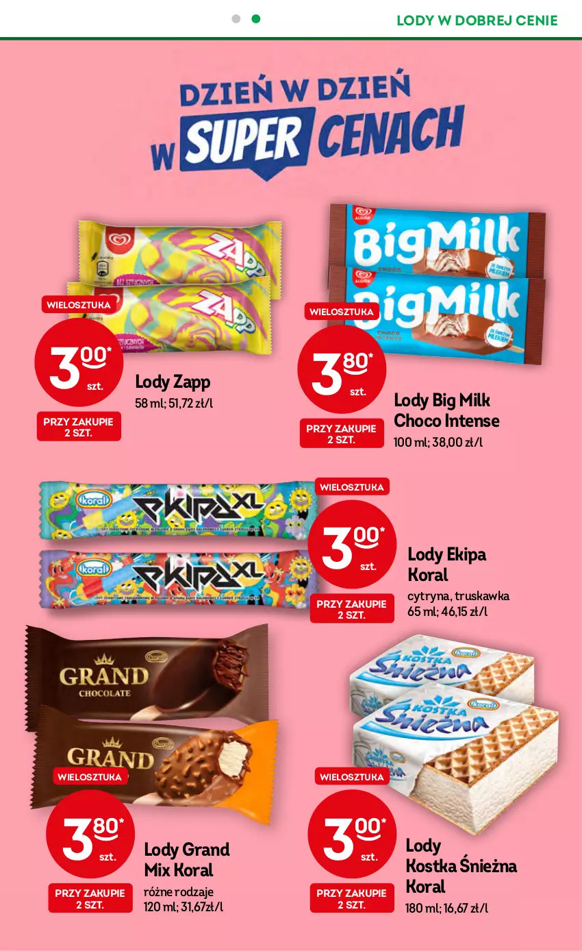 Gazetka promocyjna Żabka - ważna 13.09 do 26.09.2023 - strona 45 - produkty: Big Milk, Gra, Lody