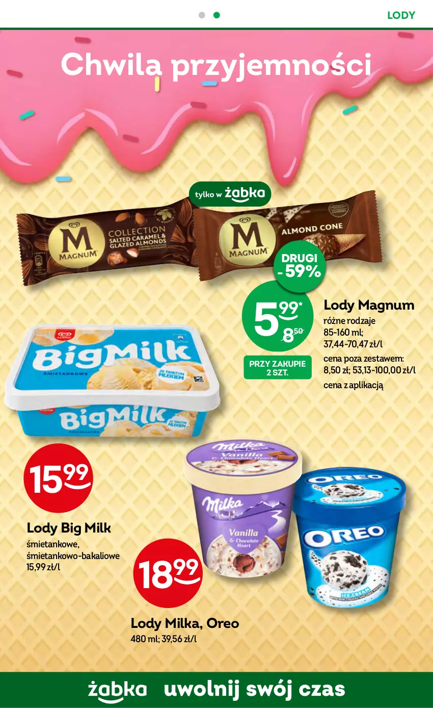 Gazetka promocyjna Żabka - ważna 13.09 do 26.09.2023 - strona 47 - produkty: Big Milk, Lody, Milka, Oreo