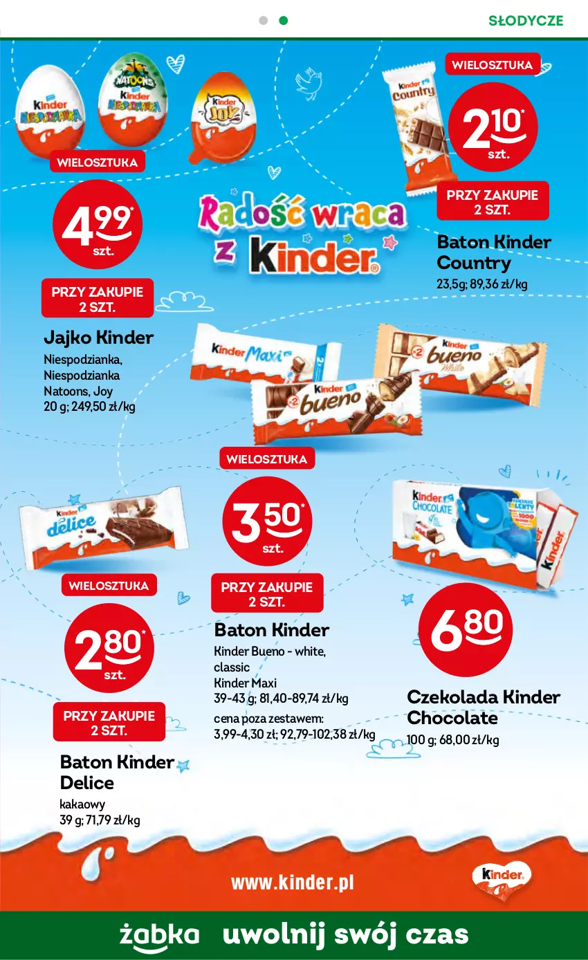 Gazetka promocyjna Żabka - ważna 13.09 do 26.09.2023 - strona 49 - produkty: Baton, Czekolada, Kakao, Kinder, Kinder Bueno