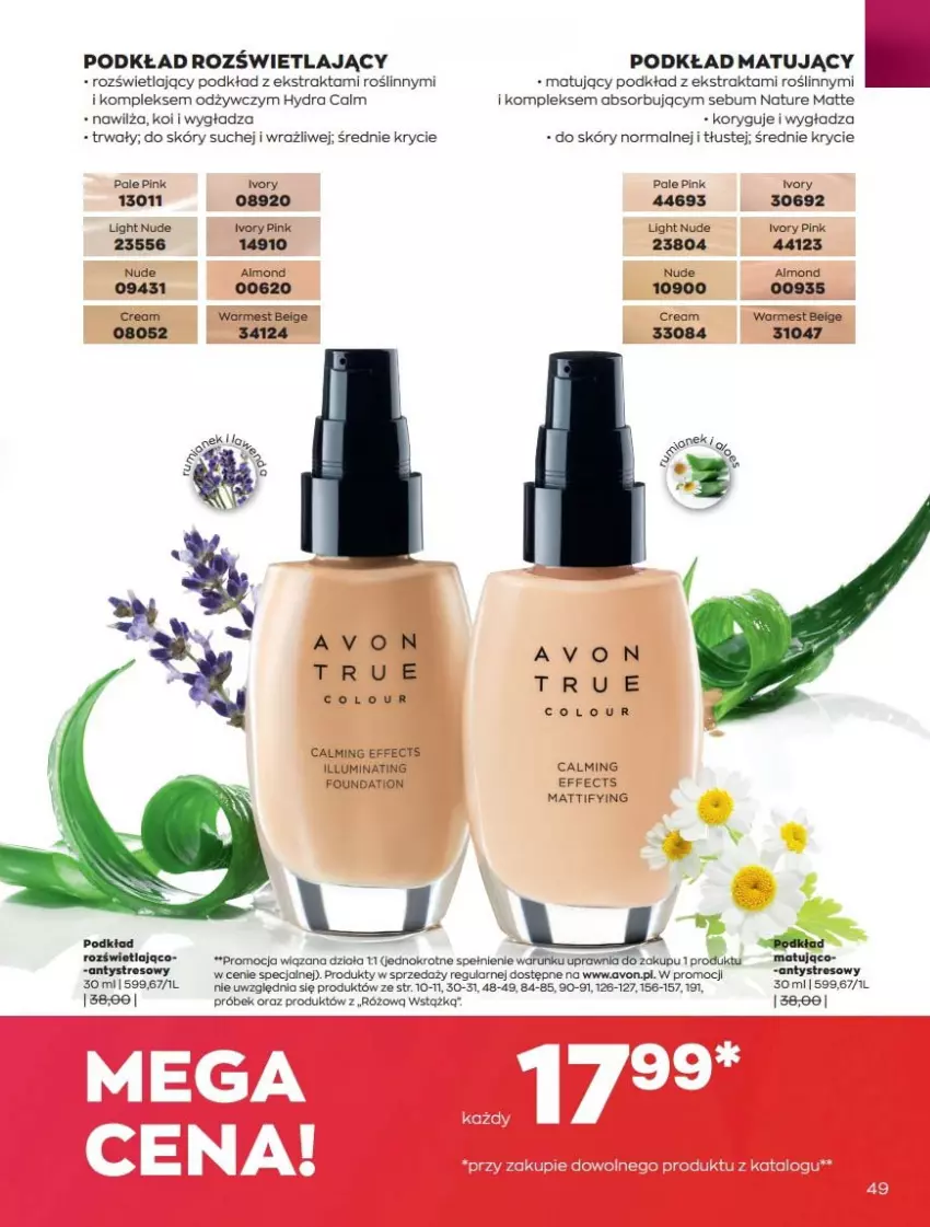 Gazetka promocyjna Avon - Lipiec - ważna 01.07 do 31.07.2021 - strona 49 - produkty: Foundation, LG, Podkład, Podkład matujący