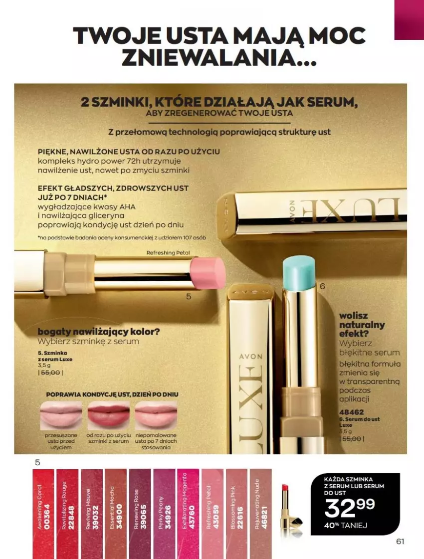 Gazetka promocyjna Avon - Lipiec - ważna 01.07 do 31.07.2021 - strona 61 - produkty: Inka, Rum, Ser, Serum, Szminka