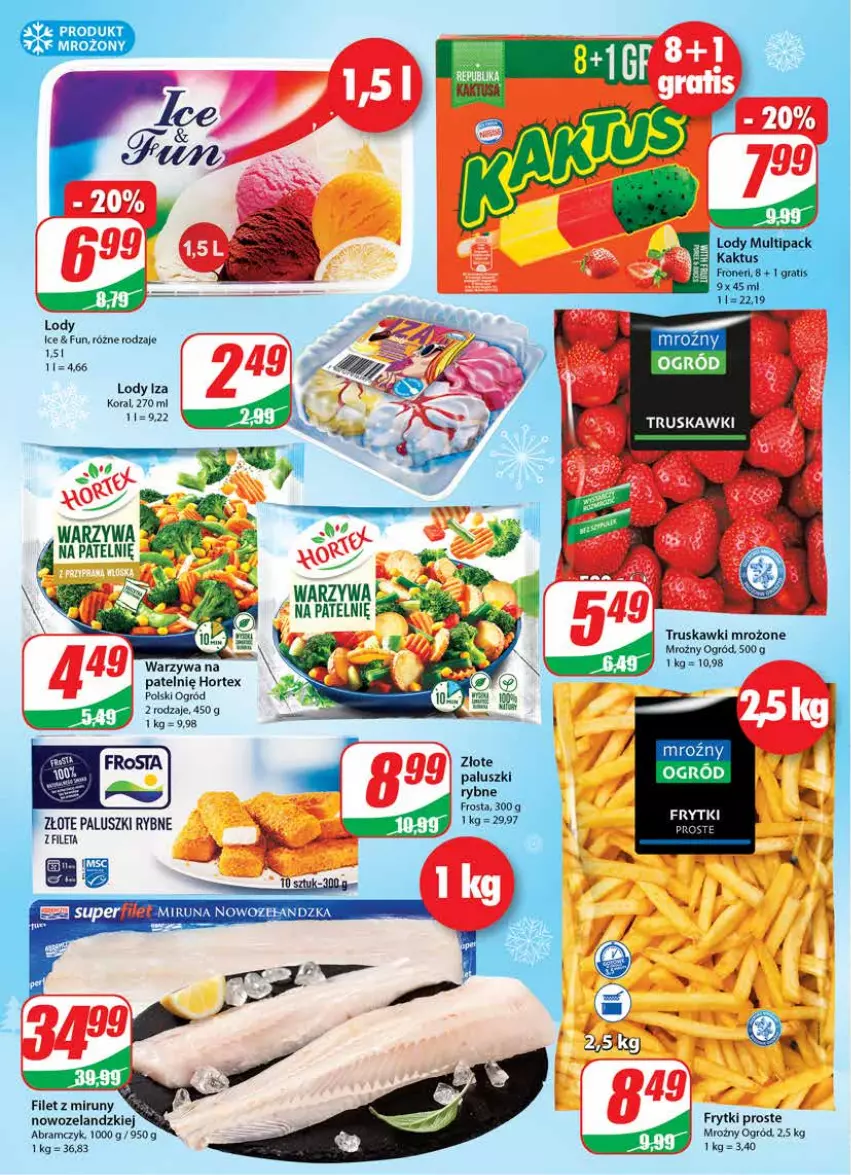 Gazetka promocyjna Dino - Gazetka - ważna 01.12 do 07.12.2021 - strona 10 - produkty: Frytki, Hortex, Lody, Ogród, Paluszki rybne, Truskawki