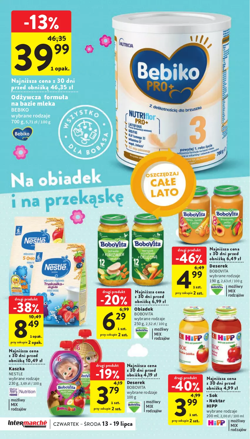 Gazetka promocyjna Intermarche - Gazetka Intermarche - ważna 13.07 do 19.07.2023 - strona 30 - produkty: Bebiko, BoboVita, Deser, HiPP, Nektar, Ser, Serek, Sok