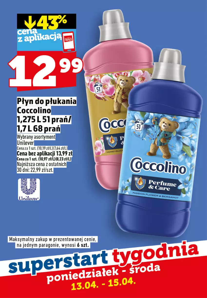 Gazetka promocyjna Topaz - Gazetka - ważna 13.04 do 15.04.2026 - strona 7 - produkty: Coccolino, Płyn do płukania