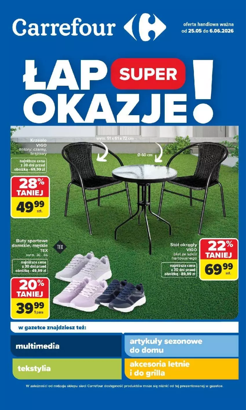 Gazetka promocyjna Carrefour - Gazetka Łap super okazje od poniedziałku! - ważna 25.05 do 06.06.2026 - strona 1 - produkty: Stół