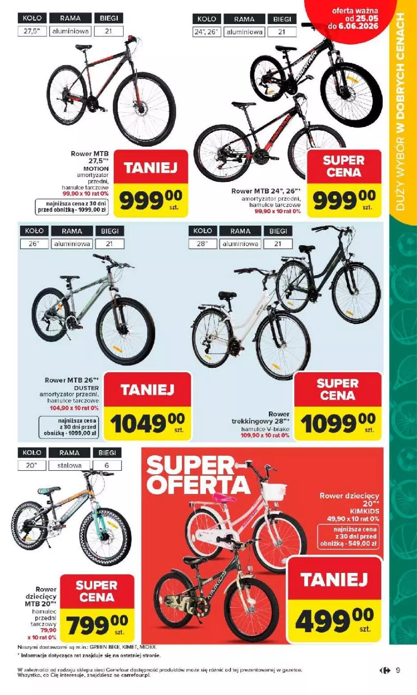 Gazetka promocyjna Carrefour - Gazetka Łap super okazje od poniedziałku! - ważna 25.05 do 06.06.2026 - strona 9 - produkty: Dzieci, Fa, Mule, Rama, Rower