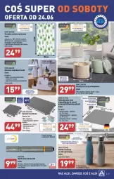 Gazetka promocyjna Aldi - Pełen katalog od 19.06 - Gazetka - ważna od 25.06 do 25.06.2023 - strona 33 - produkty: Kubek na szczoteczki do zębów, Por, Dywanik, Kosz, Pojemnik, Zasłona, Tarka, Wełna, Poduszka pod kark, Latarka, Kubek, Dozownik, Zasłona prysznicowa, Poduszka, Dywan, Osłonka